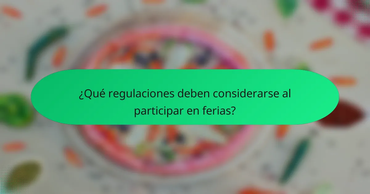 ¿Qué regulaciones deben considerarse al participar en ferias?